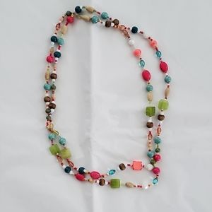 Multicolored Bead Necklace 22"